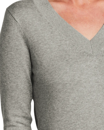 Closeup of a BB18401 Brooks Brothers® Women’s Cotton Stretch V-Neck Sweater